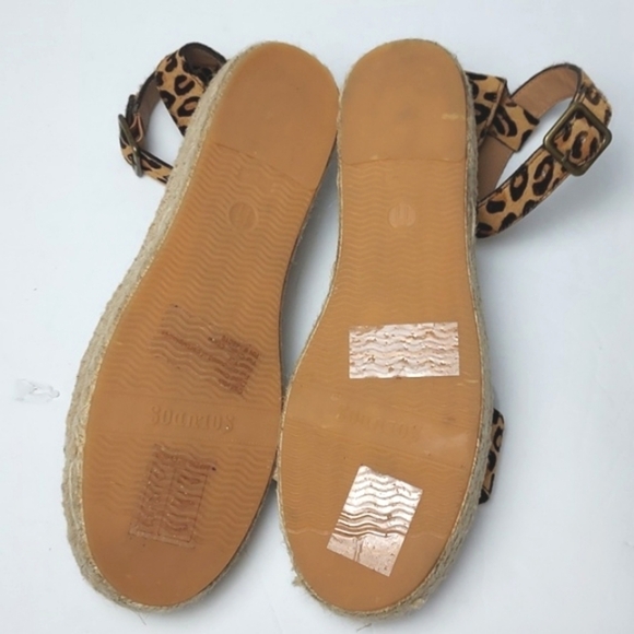 Soludos Flatform Cadiz Sandals in Leopard Calf Hair Platform Espadrilles Size 11 - Picture 16 of 16